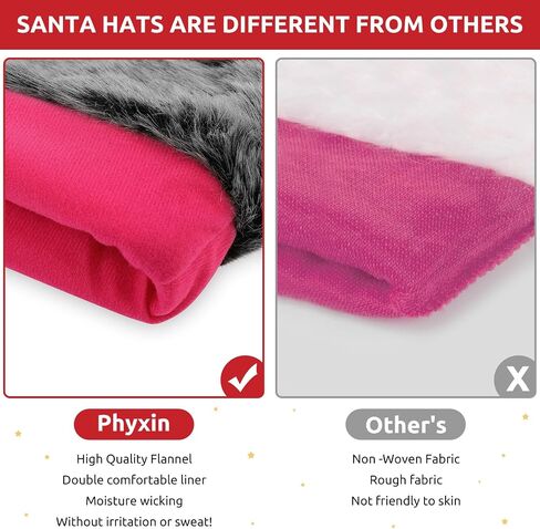 Phyxin Santa Hat Adults, Sequin Christmas Hat for Women Men, Sparkly Xmas Hat Perfect for Holiday Parties in Saudi Arabia