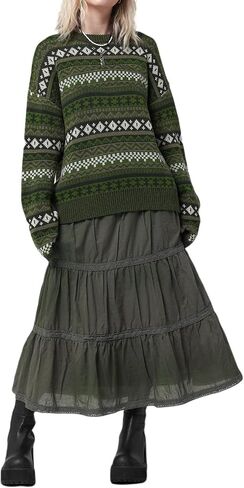 Fall Sweaters for Women 2024 Vintage Oversized Sweater Knit Pullover Tops Hippie Clothes Preppy Aesthetic 90s Grunge Jumper in Kuwait