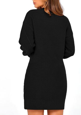 PRETTYGARDEN Women's Winter Long Sleeve Short Sweater Dress Chunky Ribbed Knit Tunic Pullover Oversized Fall Sweaters in Saudi Arabia