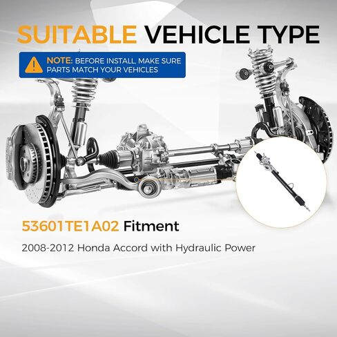 Rack Pinion Steering Assembly Fit for 2008-2012 Honda Accord,with Hydraulic Power Replace for 53601TE1A02 in Saudi Arabia