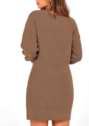 PRETTYGARDEN Women's Winter Long Sleeve Short Sweater Dress Chunky Ribbed Knit Tunic Pullover Oversized Fall Sweaters in Saudi Arabia