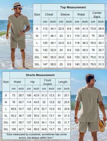 COOFANDY Men's 2 Pieces Short Sets Cotton Linen Shirts Short Sleeve Casual Beach Shorts Summer Yoga Outfits in Saudi Arabia
