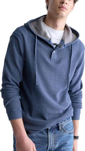 Buffalo David Bitton Men's Long Sleeve Waffle Hoodie in Kuwait