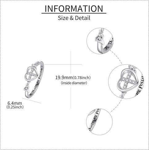 خاتم متقاطع S925 من الفضة الاسترليني يسوع الإيمان الصليب الدائري المسيحي هدايا عيد الحب للنساء الفتيات in Kuwait