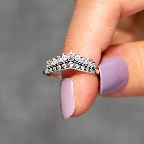 STORYJEWELLERY Best Friend Rings for Women, Friendship Crown Rings for Her, Silver Princess Crown Tiara Rings for Girls, BFF Ring for Besties, Sisters Ring, Gift Jewelry Ring for Best Friends in Saudi Arabia