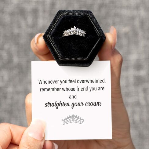 STORYJEWELLERY Best Friend Rings for Women, Friendship Crown Rings for Her, Silver Princess Crown Tiara Rings for Girls, BFF Ring for Besties, Sisters Ring, Gift Jewelry Ring for Best Friends in Saudi Arabia