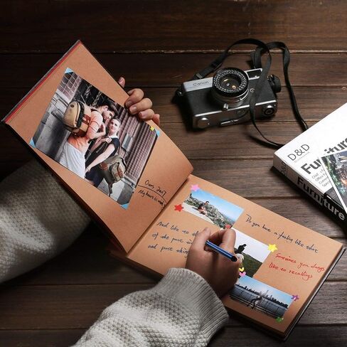 Adventure Book 148-Page DIY Handmade Scrapbook with Retro-Style Embossed Letter Cover - Perfect Travel Diary & Memory Album for Couples,Inspired by The 'Up' Saga,Valentine's Day Gift(Ball) in Saudi Arabia