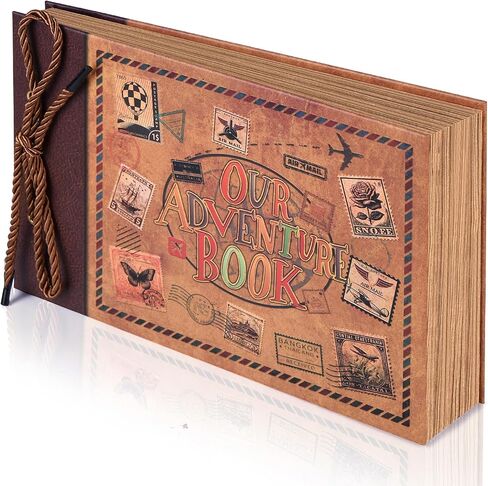 Adventure Book 148-Page DIY Handmade Scrapbook with Retro-Style Embossed Letter Cover - Perfect Travel Diary & Memory Album for Couples,Inspired by The 'Up' Saga,Valentine's Day Gift(Ball) in Saudi Arabia