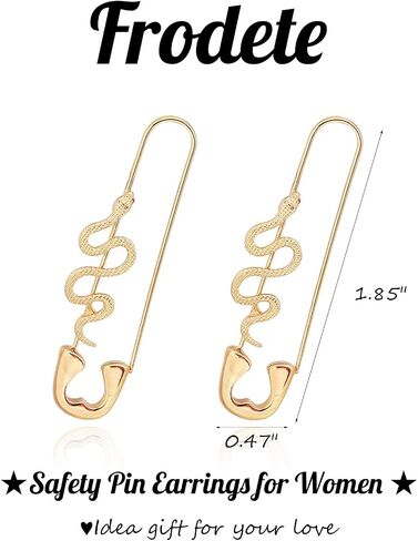 Snake Earrings for Women Gold Safety Pin Hoop Earrings Paper Clip Hoop Earrings for Women in Saudi Arabia