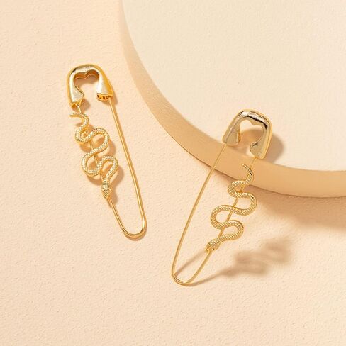 Snake Earrings for Women Gold Safety Pin Hoop Earrings Paper Clip Hoop Earrings for Women in Saudi Arabia