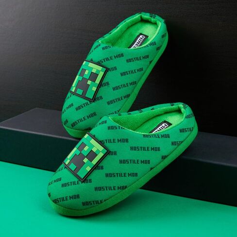 Minecraft Boys Slippers, Cozy Indoor House Shoes - Gamer Gifts for Boys in Kuwait