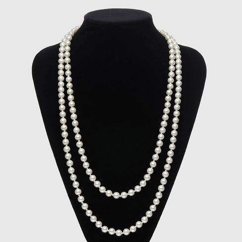 UTOWO 1920s Flapper Accessories Set Party Costume for Women 20s Headpiece Pearl Necklace Gloves Halloween Party in Saudi Arabia