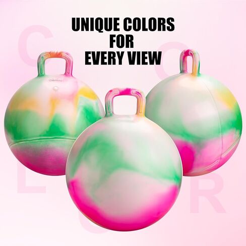 INPODAK Hopper Ball Bouncy Ball with Handle for Kids Hippity Hop Sit on Jumping Bouncer 18 Inch Bouncing Ball for Ages 3-7 with Pump Great Birthday Gift in Saudi Arabia