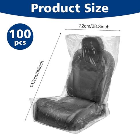 DIVINA VITAE 100Pcs Ultra-Thick Disposable Car Seat Covers Waterproof Plastic Seat Covers Universal Seat Covers for Airplane Cars Trucks Buses Seats in Saudi Arabia