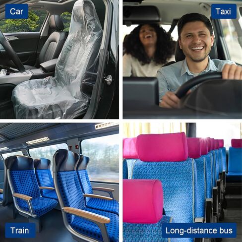 DIVINA VITAE 100Pcs Ultra-Thick Disposable Car Seat Covers Waterproof Plastic Seat Covers Universal Seat Covers for Airplane Cars Trucks Buses Seats in Saudi Arabia