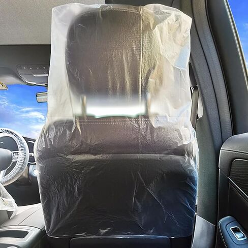 DIVINA VITAE 100Pcs Ultra-Thick Disposable Car Seat Covers Waterproof Plastic Seat Covers Universal Seat Covers for Airplane Cars Trucks Buses Seats in Saudi Arabia