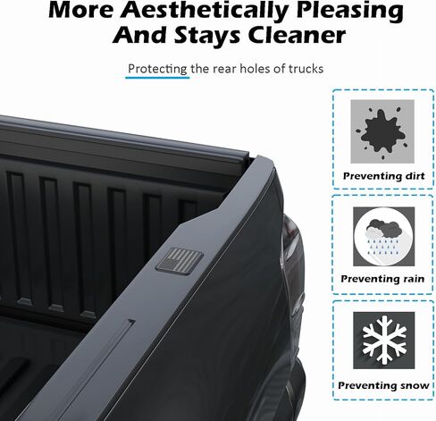 Ram 1500 American Flag Stake Pocket Covers, Rear Truck Bed Rail Stake Pocket Cover Compatible with 2019 2020 2021 2022 2023 2024 2025 Dodge Ram 1500 2500 Accessories(Set of 2,Black) in Saudi Arabia