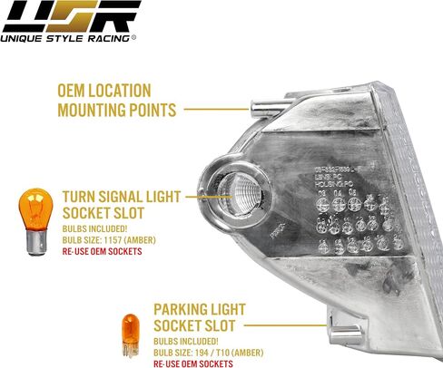 USR 85-94 Astro Van Corner Light - زوج مصابيح زاوية شفافة (يسار + يمين) - متوافق مع 1985-1994 شيفروليه تشيفي أستروفان/جي إم سي سفاري فان جميع الموديلات/الزخارف (أضواء الزاوية الواضحة) in Saudi Arabia