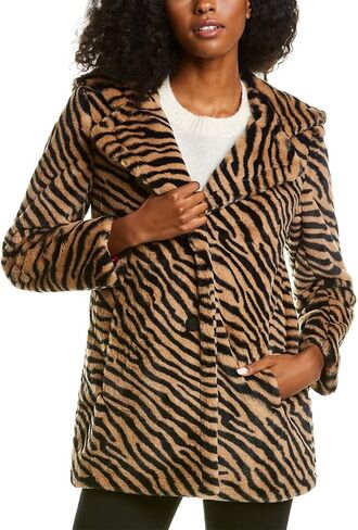 NVLT Faux Fur Hooded Coat Tiger SM in Kuwait