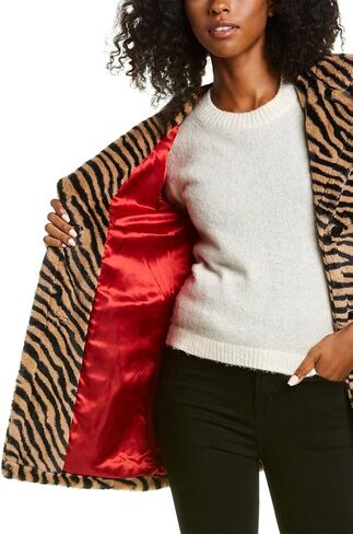 NVLT Faux Fur Hooded Coat Tiger SM in Kuwait