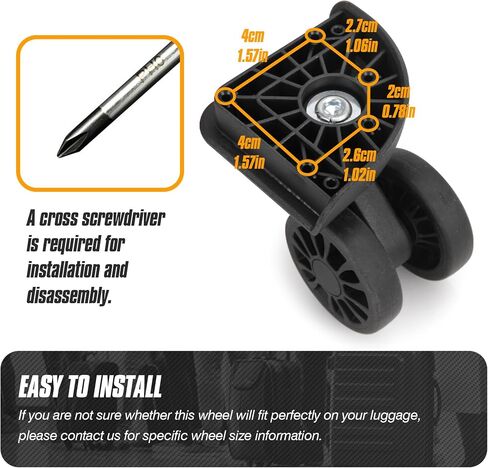 Suitcase Wheels Plastic for DIY Repair, 360 Swivel Wheel Replacement Luggage Travel Suitcase Casters, Black Spinner Luggage Wheel, Suitcase Wheels for Luggage Suitcase, V133A in Saudi Arabia