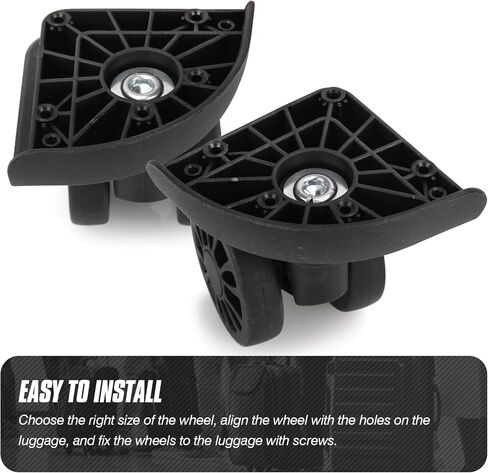 Suitcase Wheels Plastic for DIY Repair, 360 Swivel Wheel Replacement Luggage Travel Suitcase Casters, Black Spinner Luggage Wheel, Suitcase Wheels for Luggage Suitcase, V133A in Saudi Arabia