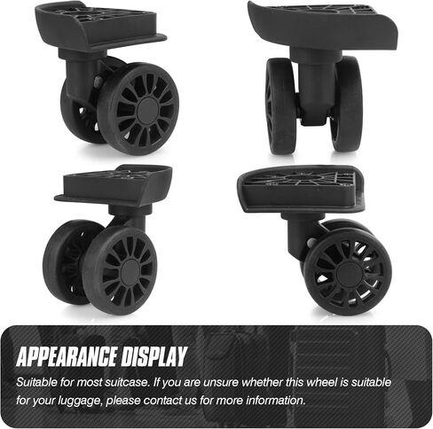 Suitcase Wheels Plastic for DIY Repair, 360 Swivel Wheel Replacement Luggage Travel Suitcase Casters, Black Spinner Luggage Wheel, Suitcase Wheels for Luggage Suitcase, V133A in Saudi Arabia