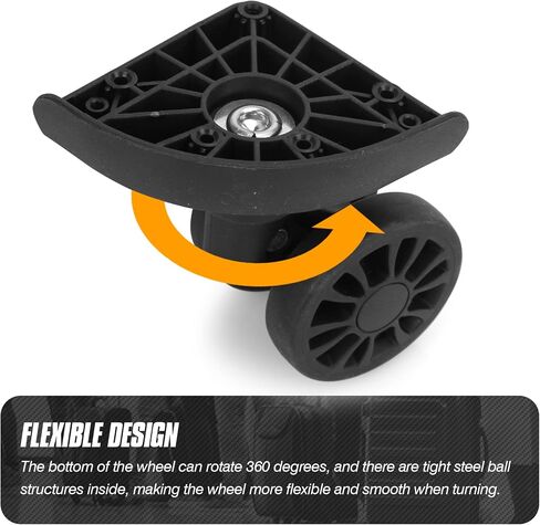 Suitcase Wheels Plastic for DIY Repair, 360 Swivel Wheel Replacement Luggage Travel Suitcase Casters, Black Spinner Luggage Wheel, Suitcase Wheels for Luggage Suitcase, V133A in Saudi Arabia