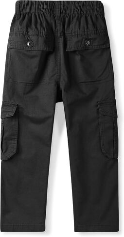 Men's&Boys Cargo Pants Elastic Waist Casual Relaxed Fit Hiking Pull on Jogging Stretch Trousers with Multi-Pockets in Saudi Arabia