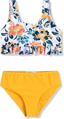 ملابس سباحة بيكيني للشاطئ من Arshiner قطعتين ملابس سباحة بطباعة زهور لعمر 4-15 سنة in Kuwait