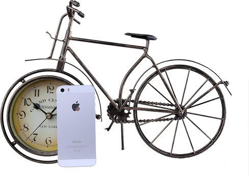 Berry President Antique Crafts Retro Vintage Style Bicycle Desk & Shelf Clock Modern Home Office Decoration Tabletop Display Ornament (Brown) in Kuwait