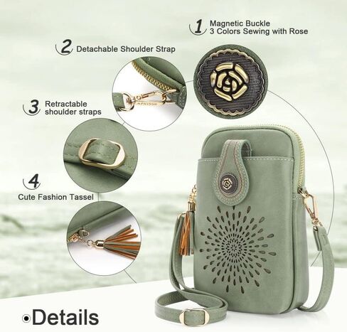 APHISON Small Crossbody Bags for Women, Lightweight Vegan Leather Cell Phone Purse, Cute Purses with Tassels in Kuwait
