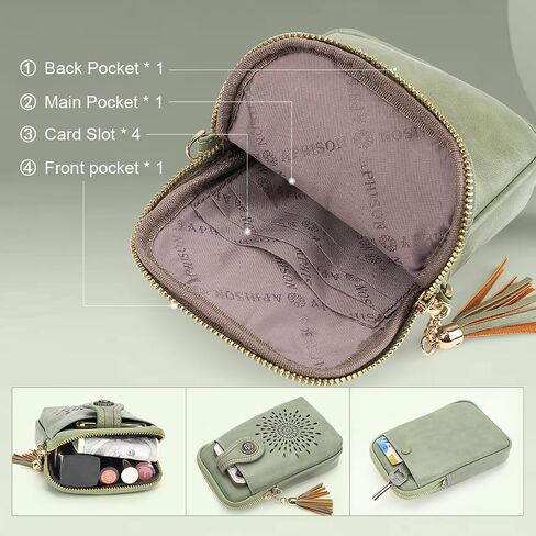 APHISON Small Crossbody Bags for Women, Lightweight Vegan Leather Cell Phone Purse, Cute Purses with Tassels in Kuwait