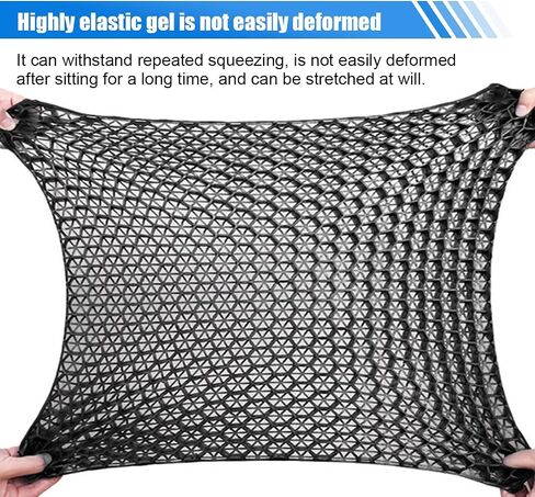 Gel Car Seat Cushion, 3D Honeycomb Grid Car Chair Pad, Breathable Car Seat Pad for Relief Sciatica & Back Coccyx Tailbone Pain, U Shaped Cushion for Wheelchair, Office Chair (Black) in Saudi Arabia