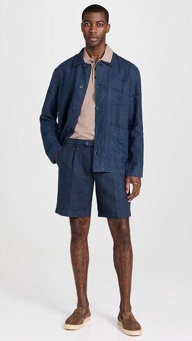 شورت كتان بطيات للرجال من Club Monaco مقاس 9.5 بوصة in Kuwait