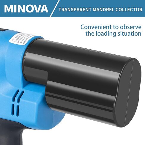 Minova Brushless Rivet Gun, Cordless Rivet Tool compatible with 1/4"(6.4mm) Stainless Steel Rivets, Automatic Rivet Recoil with 18V 4.0Ah Battery(2pcs) 1 Charger, Carrying Case in Saudi Arabia