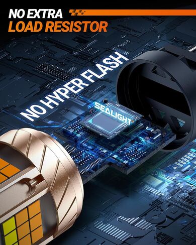 SEALIGHT 3157 LED Bulb Switchback Dual Color, 3156 LED Light With Turbo Fan, 30W 3200LM Amber For Turn Signal Blinker,White For Daytime Running Light, Anti Hyper Flash, Pack of 2 in Kuwait