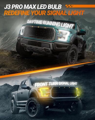 SEALIGHT 3157 LED Bulb Switchback Dual Color, 3156 LED Light With Turbo Fan, 30W 3200LM Amber For Turn Signal Blinker,White For Daytime Running Light, Anti Hyper Flash, Pack of 2 in Kuwait