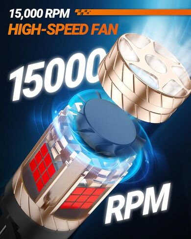 SEALIGHT 3157 LED Bulb Switchback ثنائي اللون، 3156 مصباح LED مع مروحة توربو، 30 وات 3200LM كهرمان لميض إشارة الانعطاف، أبيض لضوء الجري أثناء النهار، مضاد للفلاش المفرط، حزمة من 2 in Kuwait