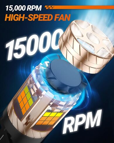 SEALIGHT 3157 LED Bulb Switchback Dual Color, 3156 LED Light With Turbo Fan, 30W 3200LM Amber For Turn Signal Blinker,White For Daytime Running Light, Anti Hyper Flash, Pack of 2 in Kuwait