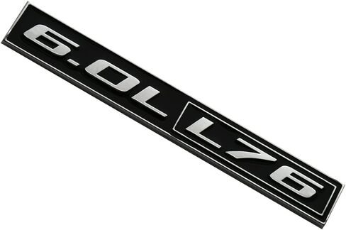 2pcs 6.0L Liter L76 Real Engine Hood Emblem Badge Nameplate Crate Replacement for Universal Cars (Chrome Black), EI-SilveCutom#2 in Saudi Arabia