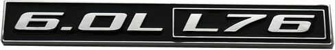 2pcs 6.0L Liter L76 Real Engine Hood Emblem Badge Nameplate Crate Replacement for Universal Cars (Chrome Black), EI-SilveCutom#2 in Saudi Arabia