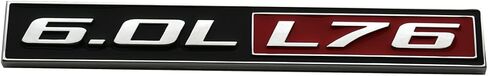 2pcs 6.0L Liter L76 Real Engine Hood Emblem Badge Nameplate Crate Replacement for Universal Cars (Chrome Black), EI-SilveCutom#2 in Saudi Arabia