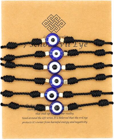 Evil Eye 7 Knot Lucky Bracelets Adjustable Red String Amulet for Women Men in Kuwait