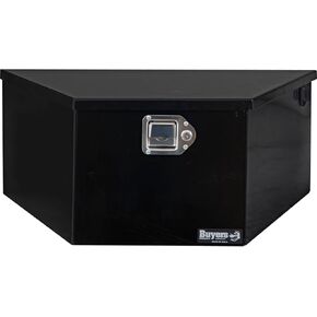 Buyers Products 1701283 A-Frame Steel Pump Box, Battery Box For Dump Trailers, Gloss Black, Made In The USA, Predrilled Holes For Cables, Dump Trailer Accessories