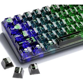 GMKWTL PBT Anime Keycaps 108 Keys, XVX Japanese Custom Backlit Keycaps, OEM Profile Keycaps for 61/87/104/108 Cherry Gateron MX Switches Mechanical Keyboard (Black Anime)