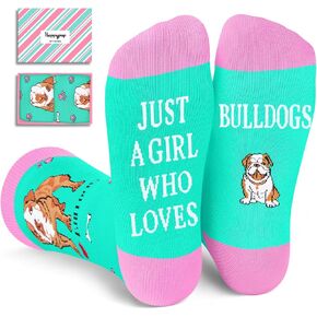 HAPPYPOP English Bulldog Gifts for Women - Pitbull gifts, Novelty English Bulldog Socks Crazy Silly Fun Socks