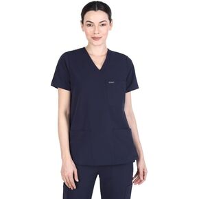 Organix Medical Scrub Tops for Men & Women, V-Neck, 7 Pocket, Four-Way Stretch, Anti-Wrinkle Lightweight Medical Scrub Top