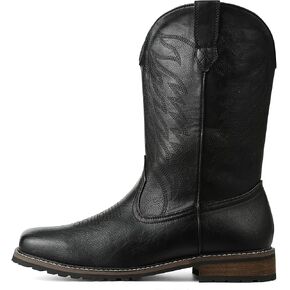 femflame Cowboy Boots for Men Square Toe Embroidered Mens Cowboy Boots Distressed Work boots Traditional Western Boots
