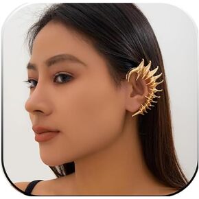 Gothic Jarring Clip Hip Hop Retro Spinal Ear Clip Punk Style Jarring Bone Stud Crawling Statement Earring Jewelry for Women